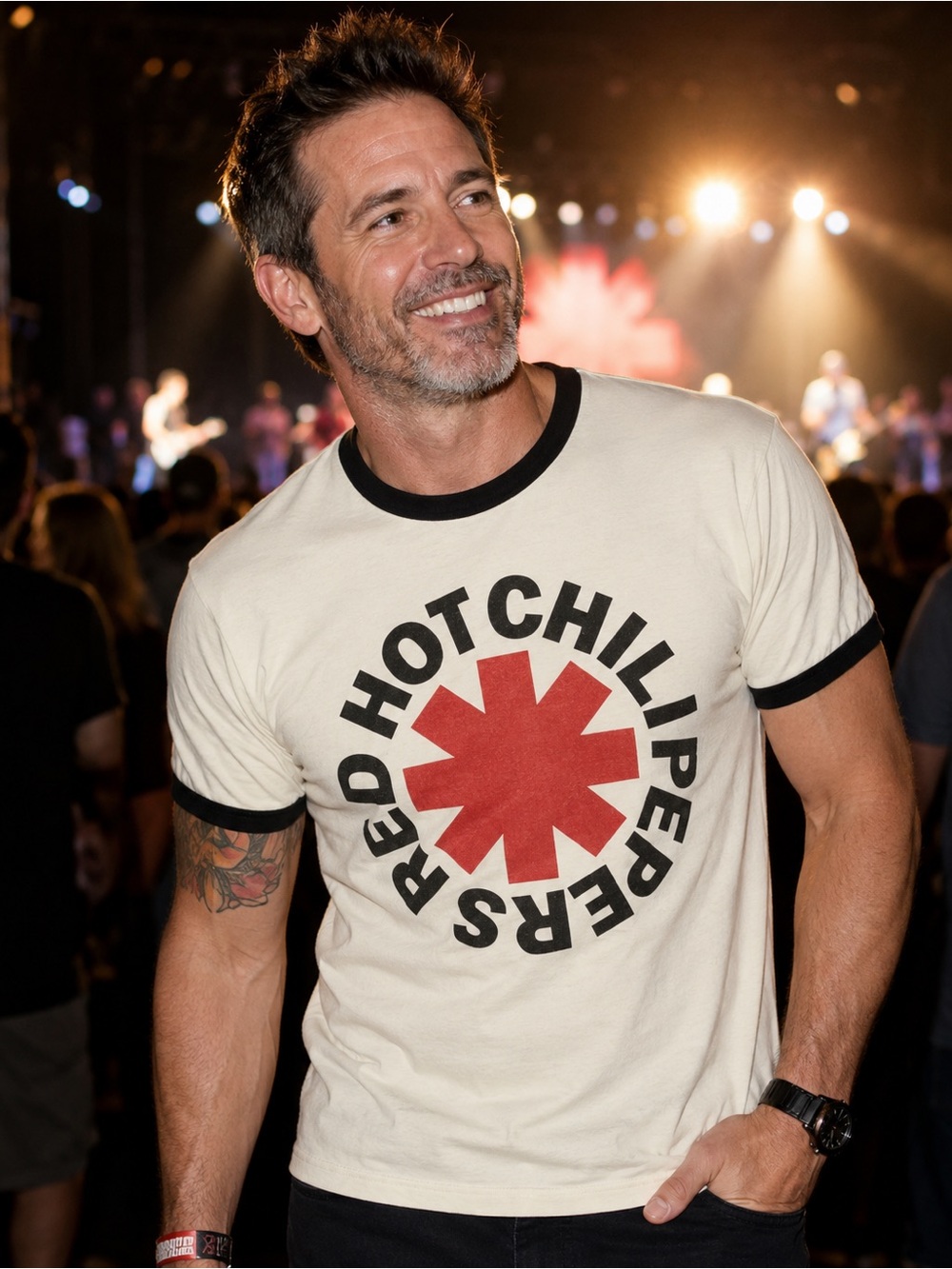 Bravado Red Hot Chili Peppers RHCP Ringer T Shirt Medium 2018 Official Band Tee